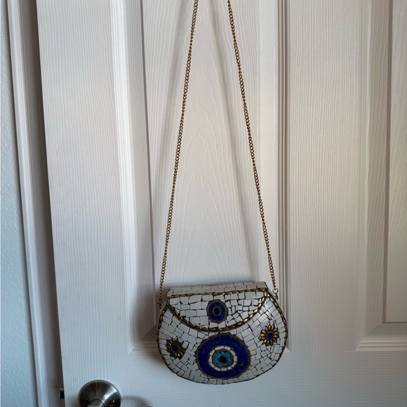 Mosaic Clutch with Blue and Gold Accents - Picture 2 of 4